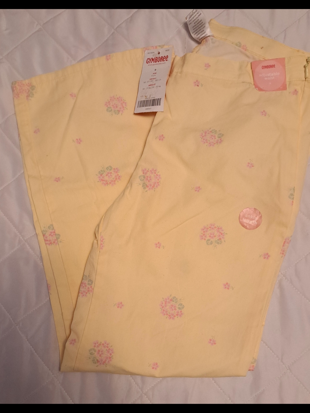 Gymboree Yellow Floral Girls Pants Size 9 Nwt